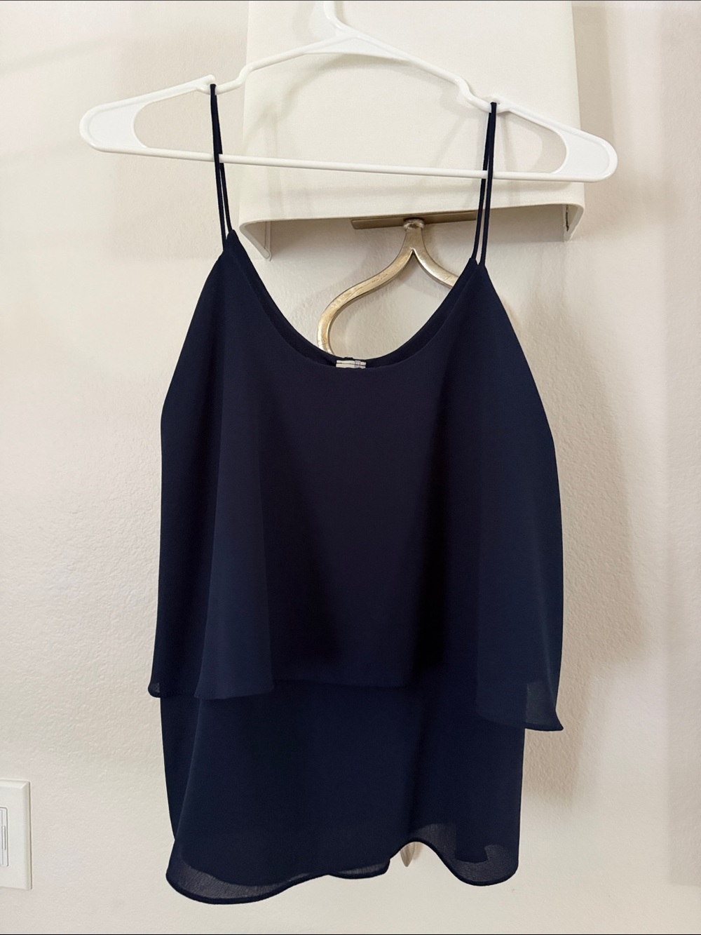 Women’s Navy Layered Spaghetti-Strap Top